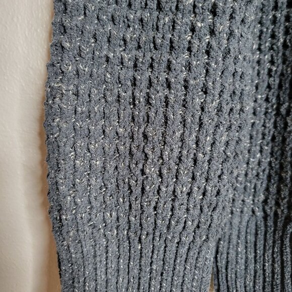 American Eagle XL Mock Neck Waffle Knit Sweater Navy Slouchy Casualb - Picture 3 of 6